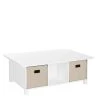White 6-Cubby Storage Kids Activity Table with Taupe Bins (2-Piece) by RiverRidge Home