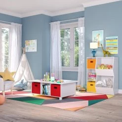 Kids White 6-Cubby Storage Activity Table with 2-Piece Turquoise Bins by RiverRidge Home 9 Kids White 6-Cubby Storage Activity Table with 2-Piece Turquoise Bins by RiverRidge Home -Furniture Store white turquoise bins riverridge home kids tables chairs 02 176k 31 1000